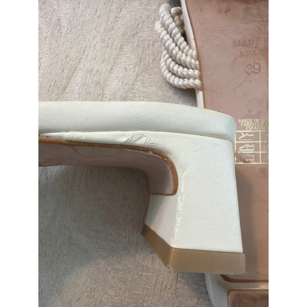 Angel Alarcon Shoes - Woven White Ivory Strap 1 3/4